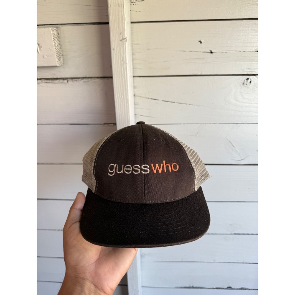 Magic Headwear Guess Who Trucker Hat Brown Tan Snapback Mesh Cap Mens